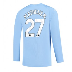 Manchester City Matheus Nunes #27 Replika Hjemmebanetrøje 2023-24 Langærmet
